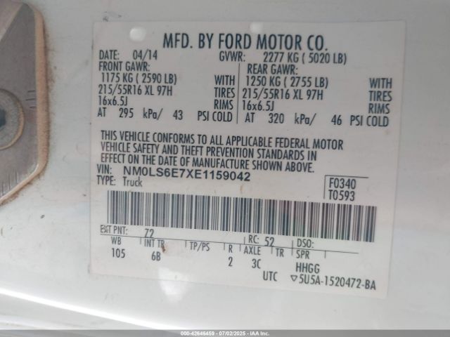 2014 FORD TRANSIT CONNECT NM0LS6E7XE1159042 Photo 8