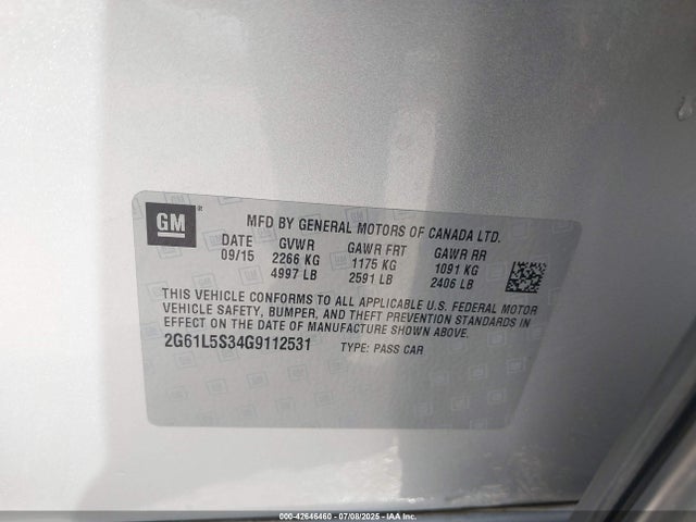 2016 CADILLAC XTS 2G61L5S34G9112531 Photo 8