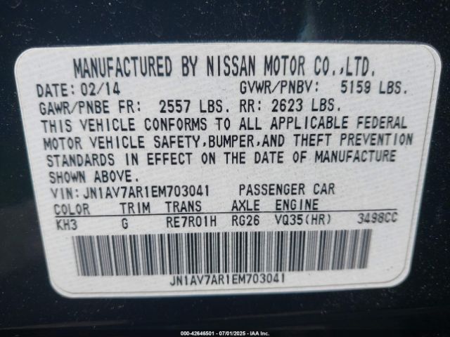 2014 INFINITI Q50 HYBRID JN1AV7AR1EM703041 Photo 8