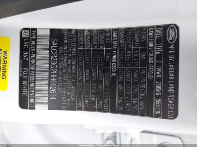 2017 LAND ROVER DISCOVERY SPORT SALCR2BG2HH662614 Photo 8