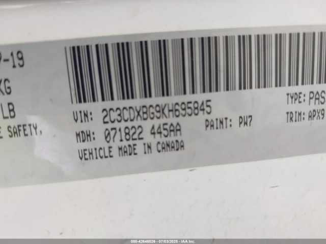 2019 DODGE CHARGER 2C3CDXBG9KH695845 Photo 8