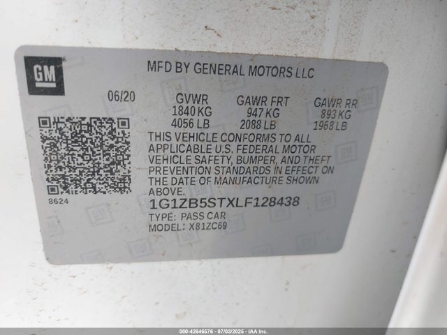 1G1ZB5STXLF128438 Chevrolet lfv - direct injection, variable valve timing, gen 1