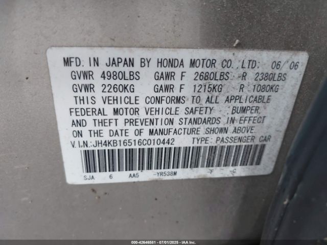 2006 ACURA RL JH4KB16516C010442 Photo 8