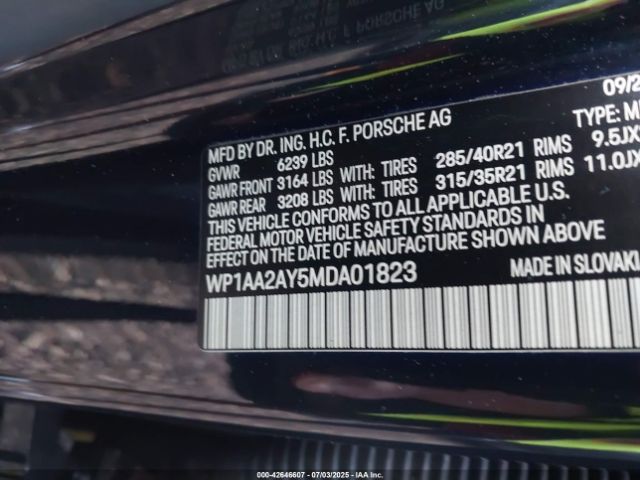 2021 PORSCHE CAYENNE WP1AA2AY5MDA01823 Photo 8