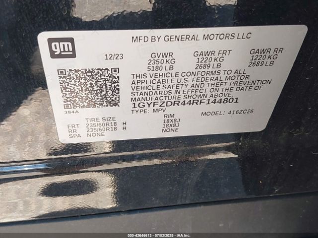 1GYFZDR44RF144801 Cadillac lsy