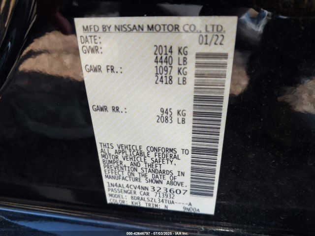 2022 NISSAN ALTIMA 1N4AL4CV4NN323607 Photo 8