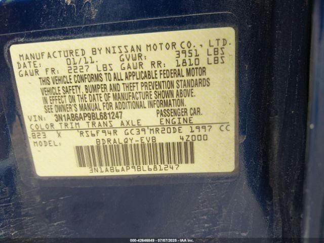 2011 NISSAN SENTRA 3N1AB6AP9BL681247 Photo 8