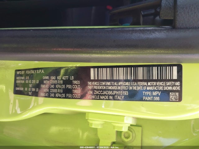 Jeep Renegade 2018 ZACCJADB6JPH15193 Image 9