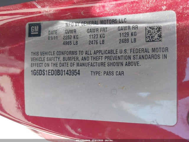 2011 CADILLAC CTS 1G6DS1ED0B0143954 Photo 8