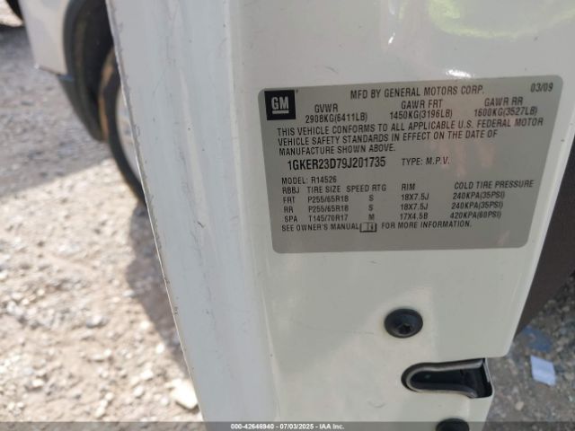 2009 GMC ACADIA 1GKER23D79J201735 Photo 8