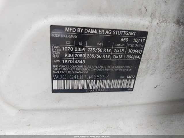 2018 MERCEDES-BENZ GLA 250 WDCTG4EB1JJ458257 Photo 8