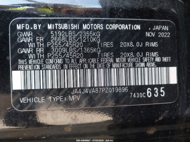 2023 MITSUBISHI OUTLANDER JA4J4VA87PZ019896 Photo 8