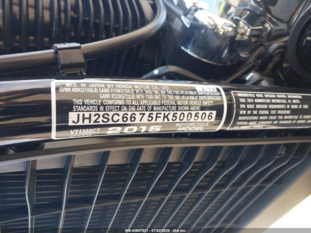2015 HONDA VT1300 JH2SC6675FK500506 Photo 9