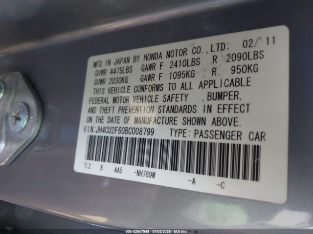 2011 ACURA TSX JH4CU2F60BC008799 Photo 8