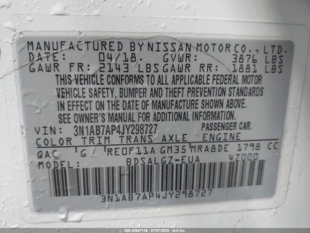 Nissan 2018 2018 3N1AB7AP4JY298727 Image 9