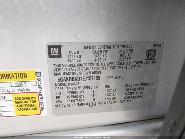 Продаж на аукціоні авто 2014 Buick Enclave Leather, vin: 5GAKRBKD7EJ157165, номер лоту: 42647160