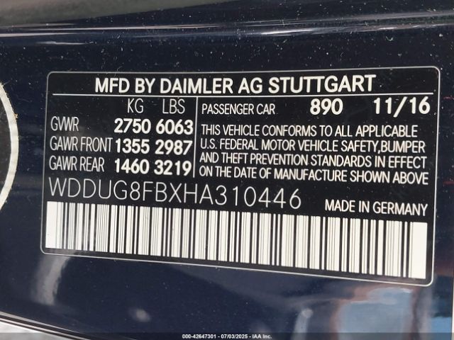 2017 MERCEDES-BENZ S 550 WDDUG8FBXHA310446 Photo 8