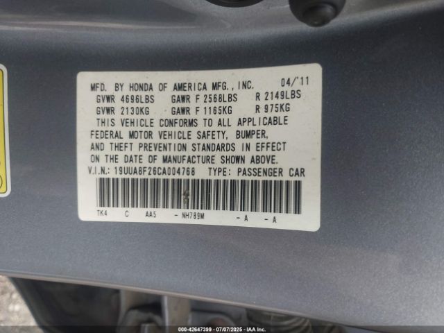 2012 ACURA TL 19UUA8F26CA004768 Photo 8