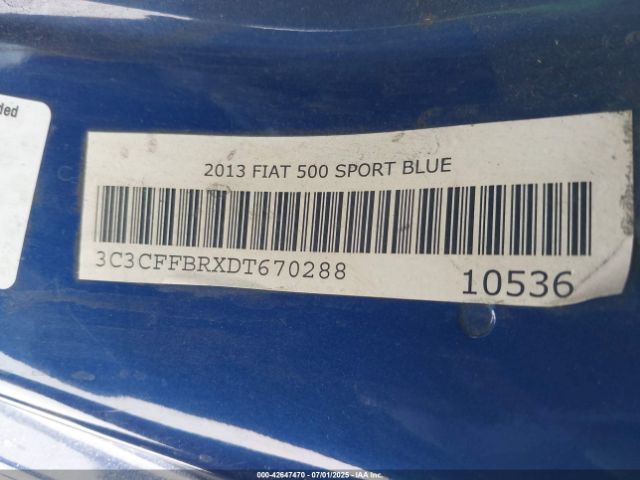 2013 FIAT 500 3C3CFFBRXDT670288 Photo 8