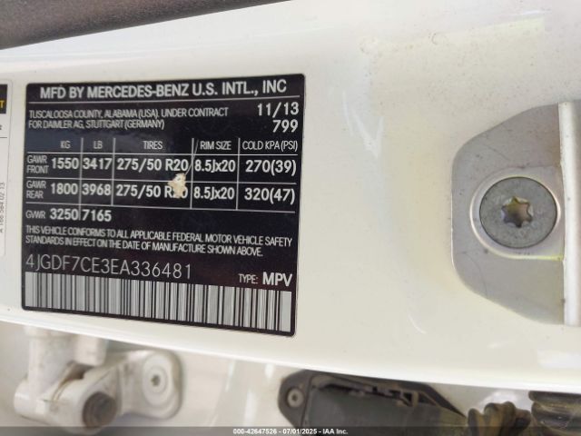 2014 MERCEDES-BENZ GL 450 4JGDF7CE3EA336481 Photo 8