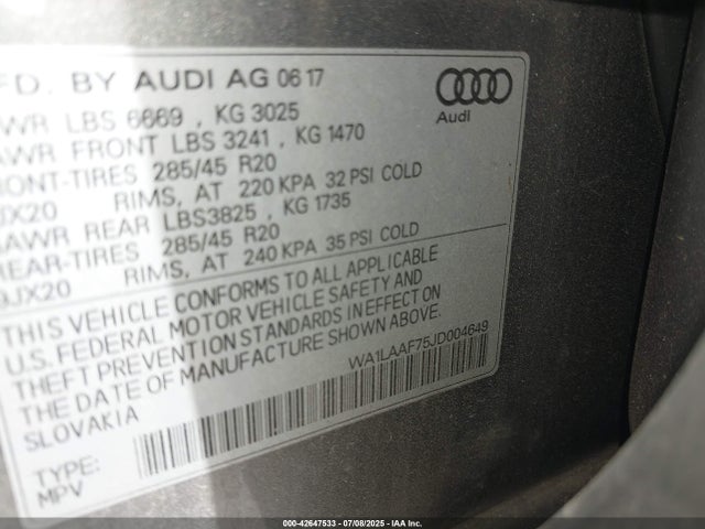 2018 AUDI Q7 WA1LAAF75JD004649 Photo 8