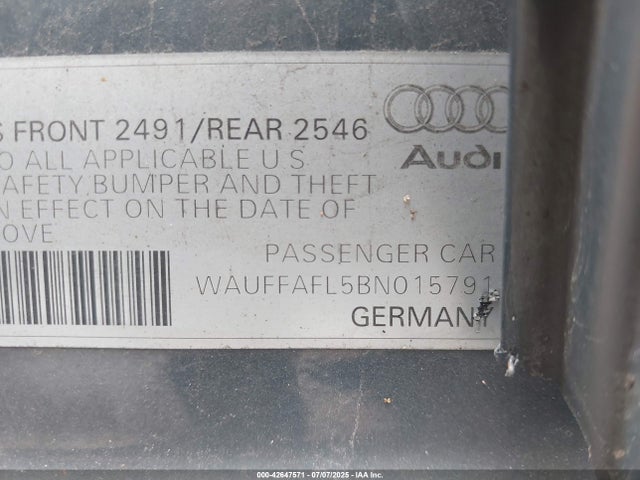 2011 AUDI A4 WAUFFAFL5BN015791 Photo 8