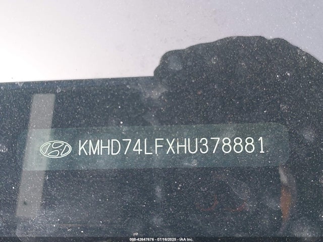 KMHD74LFXHU378881 Hyundai 2017