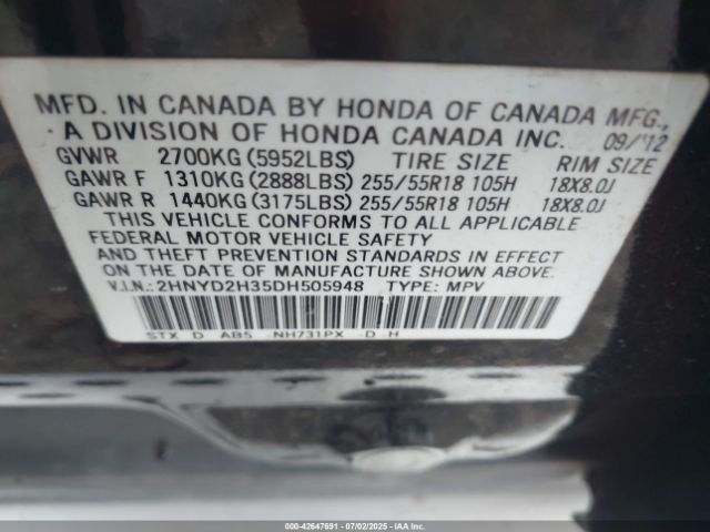 2013 ACURA MDX 2HNYD2H35DH505948 Photo 8
