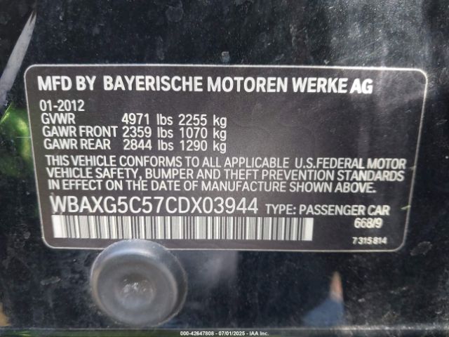 2012 BMW 528I WBAXG5C57CDX03944 Photo 8