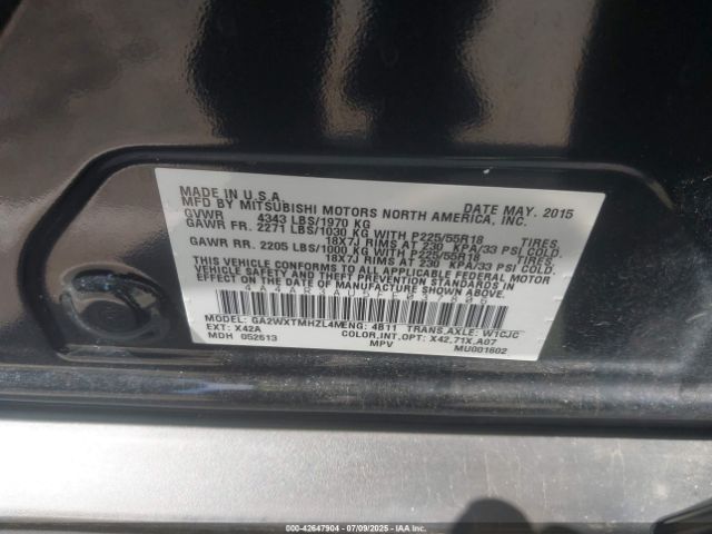 2015 MITSUBISHI OUTLANDER SPORT 4A4AR3AU5FE037806 Photo 8