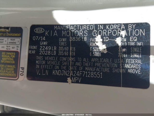 KIA dohc gdi gamma 2015 KNDJN2A24F7128551 Image 9