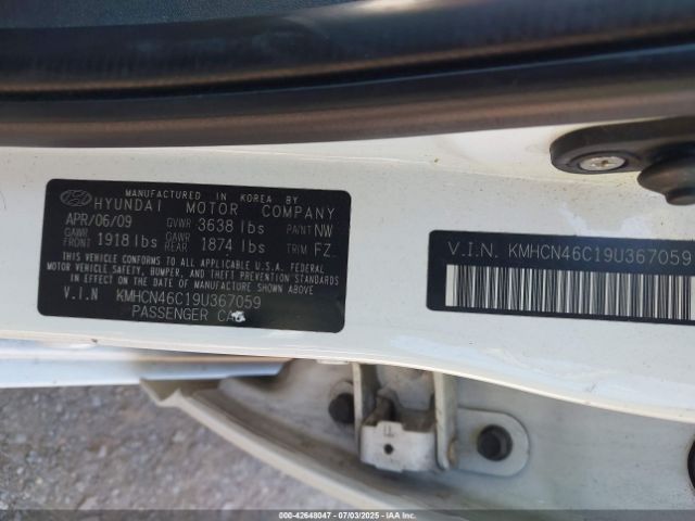 2009 HYUNDAI ACCENT KMHCN46C19U367059 Photo 8
