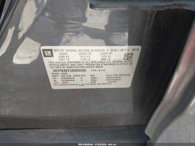 2010 CADILLAC SRX 3GYFNAEY3AS655435 Photo 8