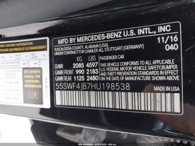 2017 MERCEDES-BENZ C 300 55SWF4JB7HU198538 Photo 8