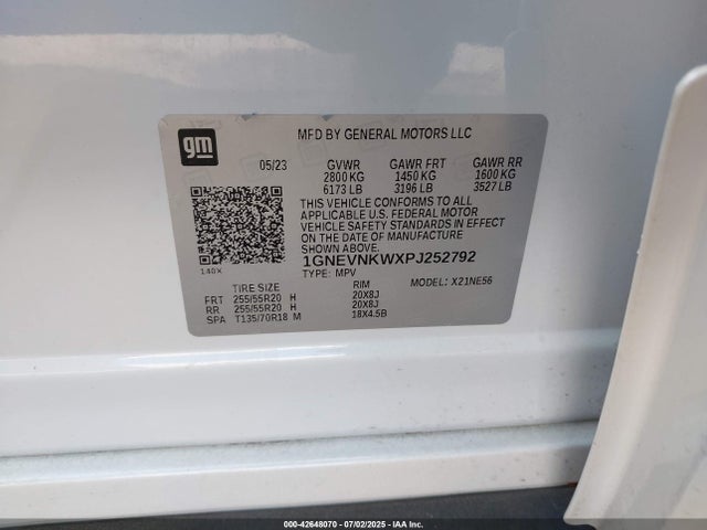 1GNEVNKWXPJ252792 Chevrolet lfy