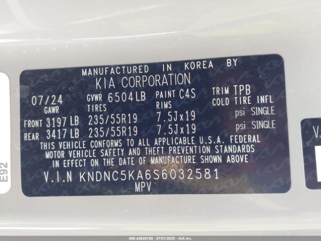 2025 KIA CARNIVAL MPV HYBRID KNDNC5KA6S6032581 Photo 8