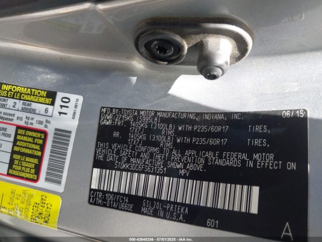 2015 TOYOTA SIENNA 5TDKK3DC6FS631351 Photo 8