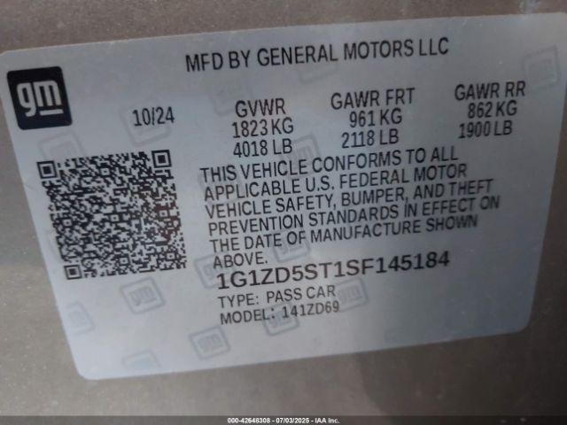 1G1ZD5ST1SF145184 Chevrolet lfv