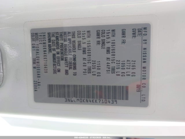 Nissan NV200 2019 3N6CM0KN4KK710439 Image 9