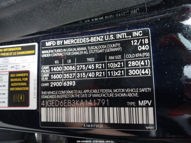 2019 MERCEDES-BENZ AMG GLE 43 COUPE 4JGED6EB3KA141791 Photo 8