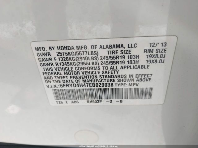 2014 ACURA MDX 5FRYD4H47EB029038 Photo 8