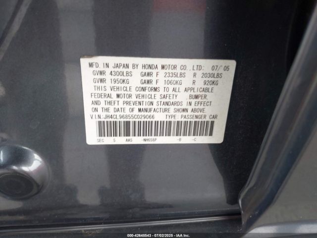 2005 ACURA TSX JH4CL96855C029066 Photo 8