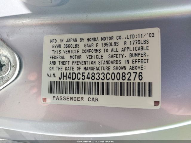 2003 ACURA RSX JH4DC54833C008276 Photo 8