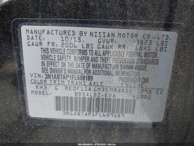 Aukcja sprzedaży 2015 Nissan Sentra Sv, vin: 3N1AB7AP1FL689189, numer aukcji: 42648616