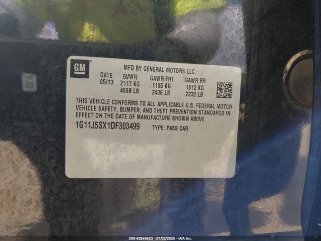 2013 CHEVROLET MALIBU 1G11J5SX1DF303499 Photo 8