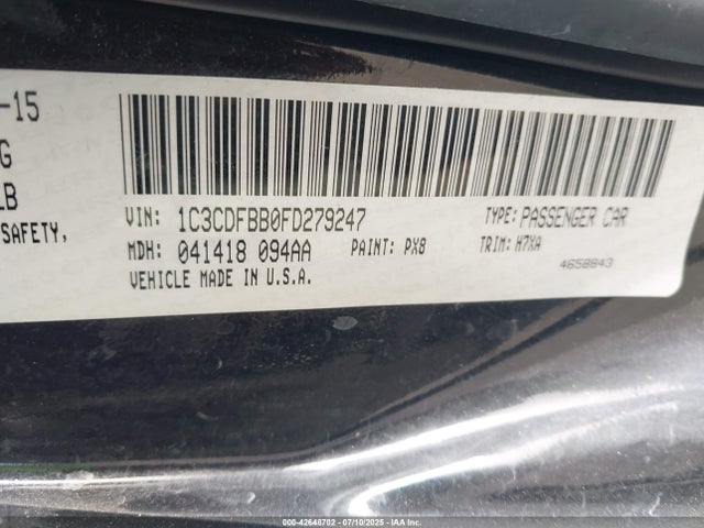 1C3CDFBB0FD279247 Dodge 2015
