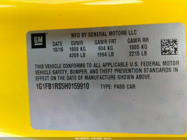 2017 CHEVROLET CAMARO 1G1FB1RS5H0159910 Photo 8