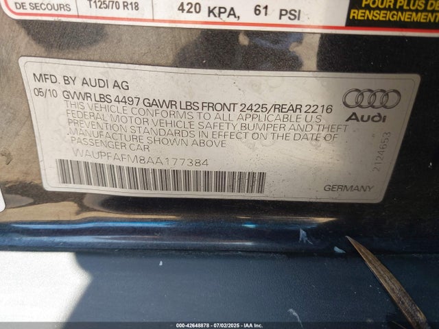 2010 AUDI A3 WAUPFAFM8AA177384 Photo 8