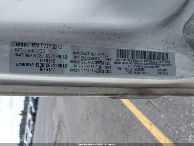 ZFBHRFAB7L6R69083 RAM Promaster City