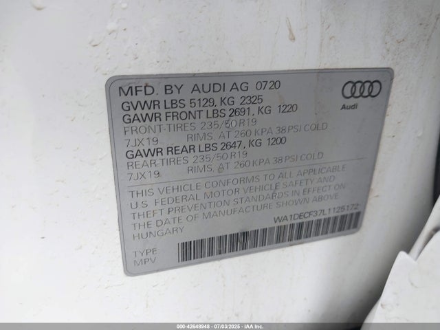 2020 AUDI Q3 WA1DECF37L1125172 Photo 8